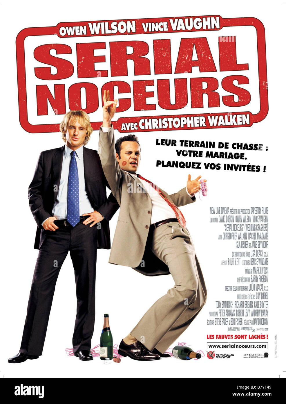 Wedding crashers  Year: 2005 USA Owen Wilson, Vince Vaughn  Director: David Dobkin Movie poster (Fr) Stock Photo