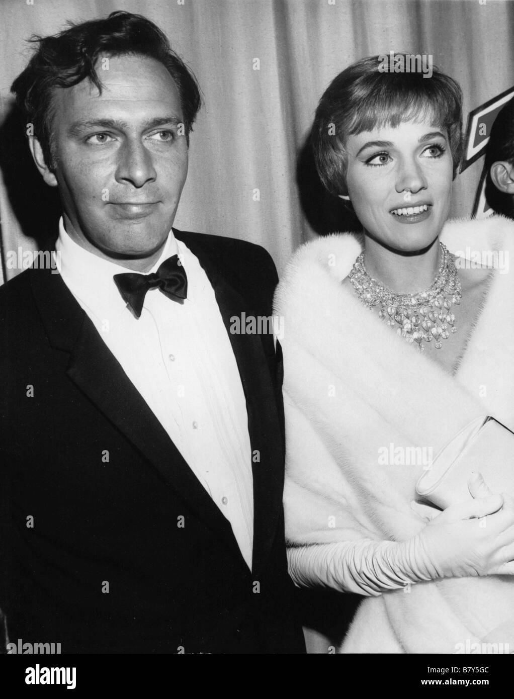 Julie Andrews, Christopher Plummer in Hollywood for the Golden Globe Awards for The Sound of Music. Stock Photo