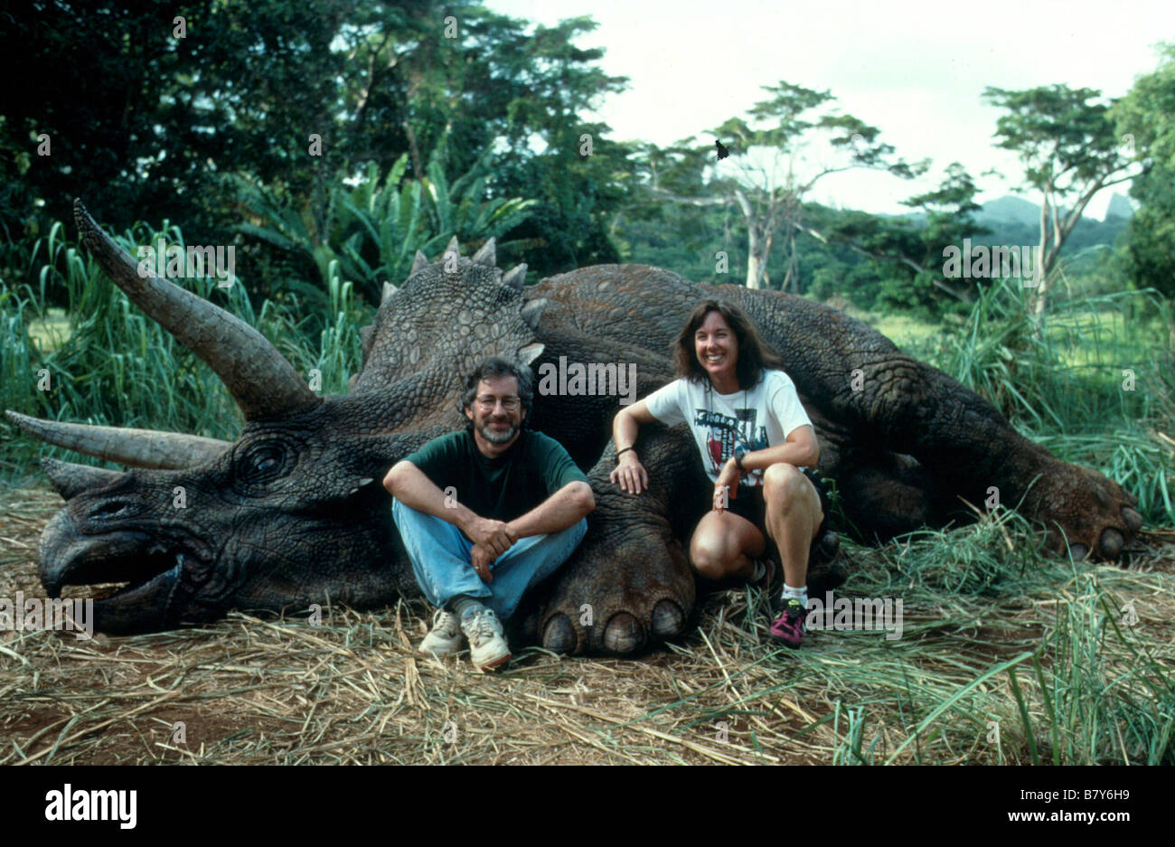 Jurassic Park Year 1993 Usa Director Steven Spielberg Steven Spielberg Shooting Picture Stock Photo Alamy
