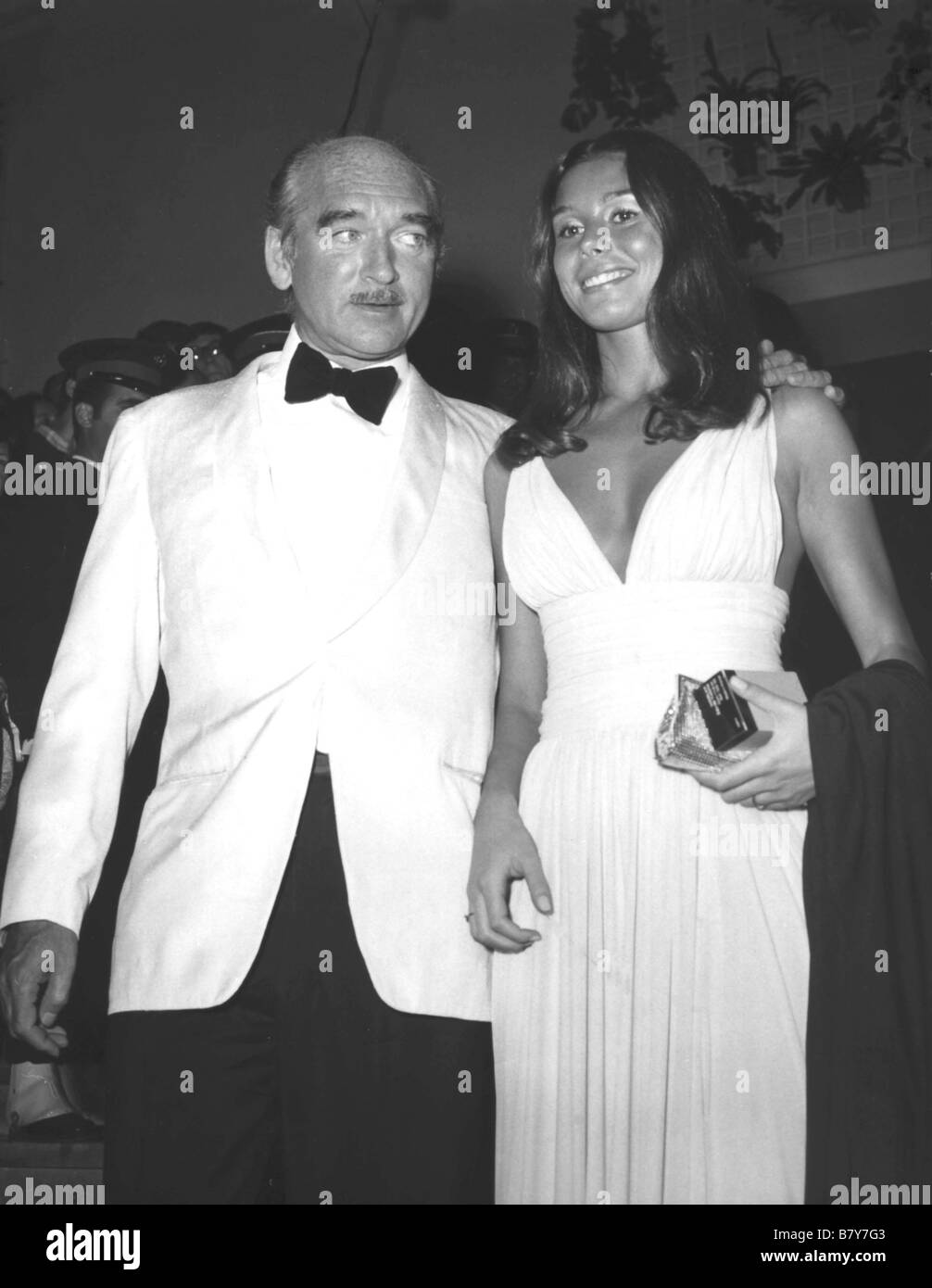 Eddie Barclay and his fiancée Beatrice Chatelier, Cannes Film Festival 1970 Stock Photo