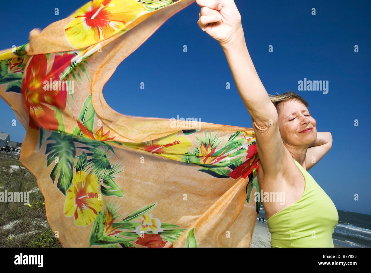 Wind Blowing Blond Hair Woman Beach High Resolution Stock Photography And Images Alamy
