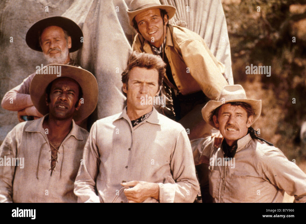 Rawhide  TV-Series 1959-1965 USA Created by  Charles Marquis Warren  Raymond St. Jacques, Clint Eastwood, David Watson Paul Brinegar , Don Keefer Stock Photo