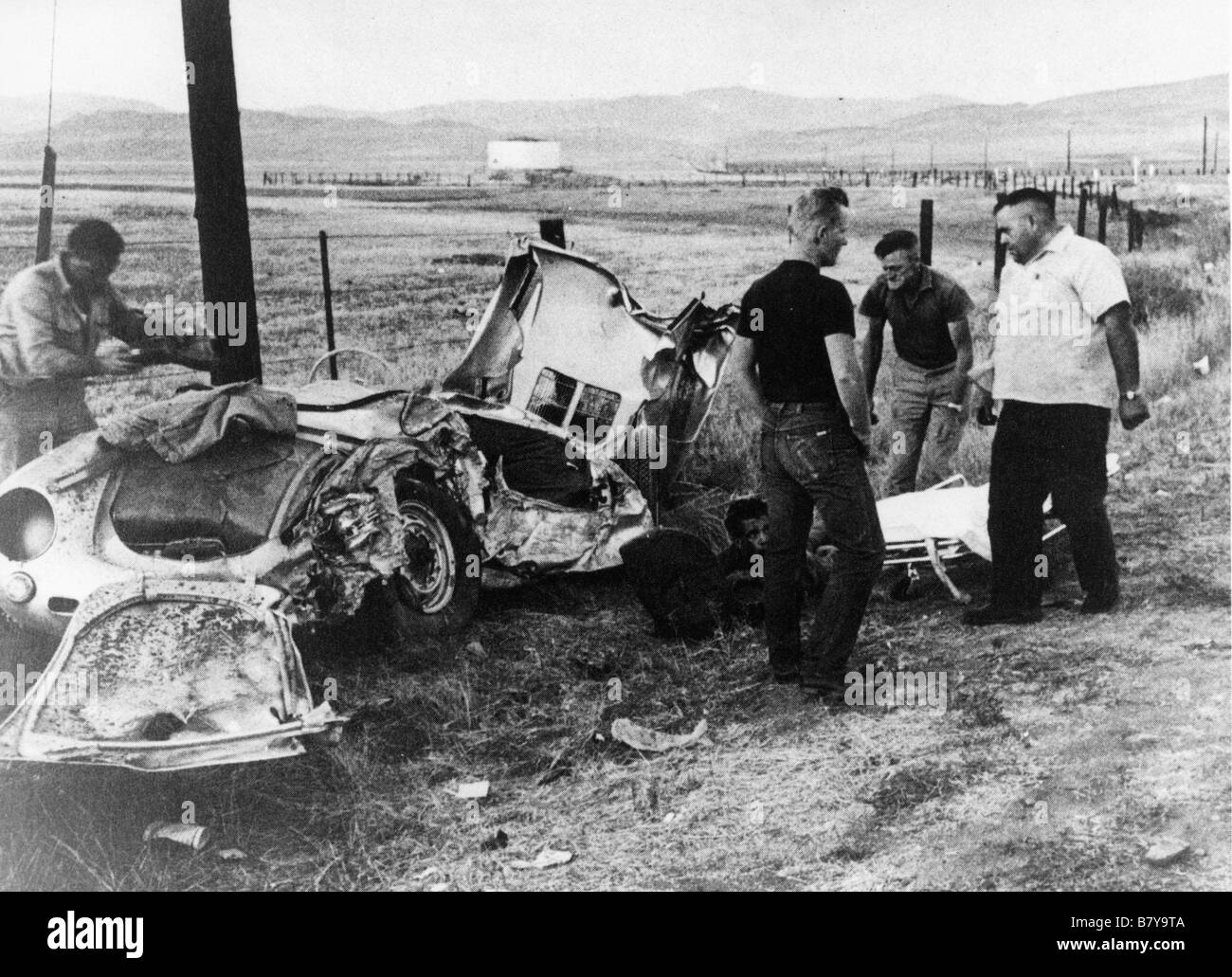 James Dean mortal car accident Stock Photo