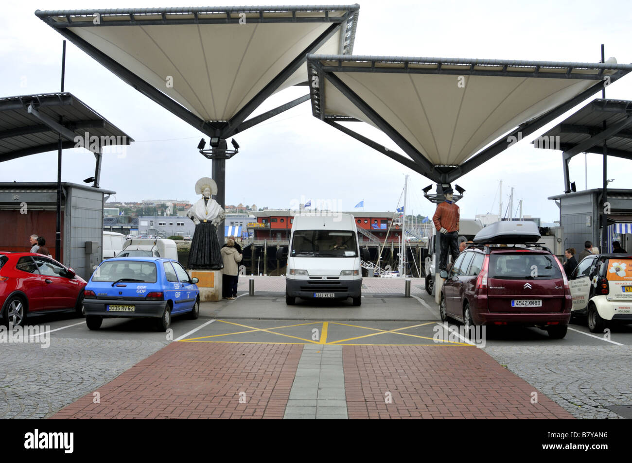 Parking at the Boulogne-sur-Mer fish market, France. Stock Photo