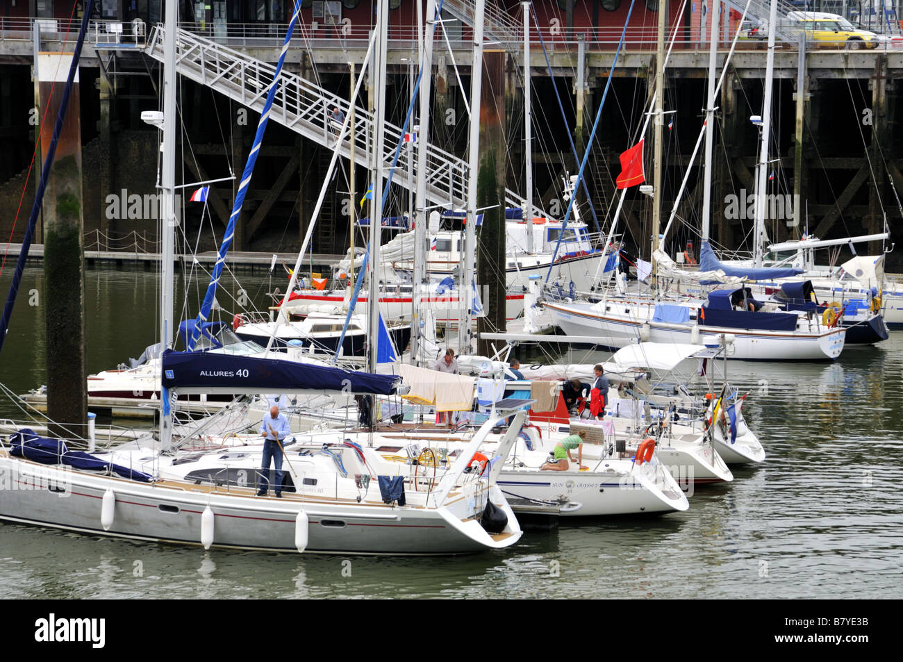 Sailing boats at the port of Boulogne-sur-Mer, France. Stock Photo