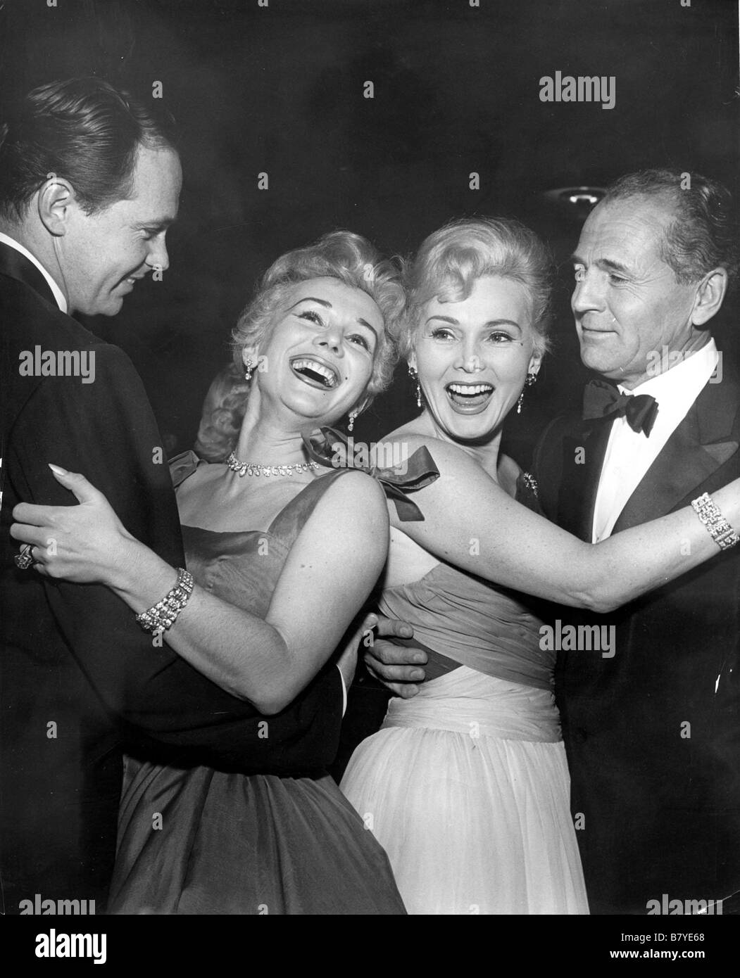 Zsa Zsa Gabor, Eva Gabor and husband, Hal Hayes Stock Photo - Alamy