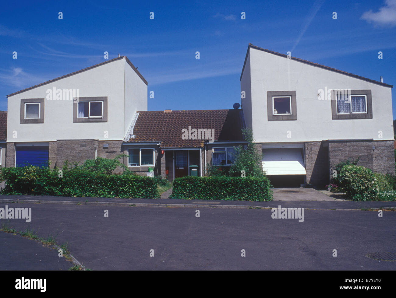 Ditcheat Somerset UK development of 1970s village housing two houses