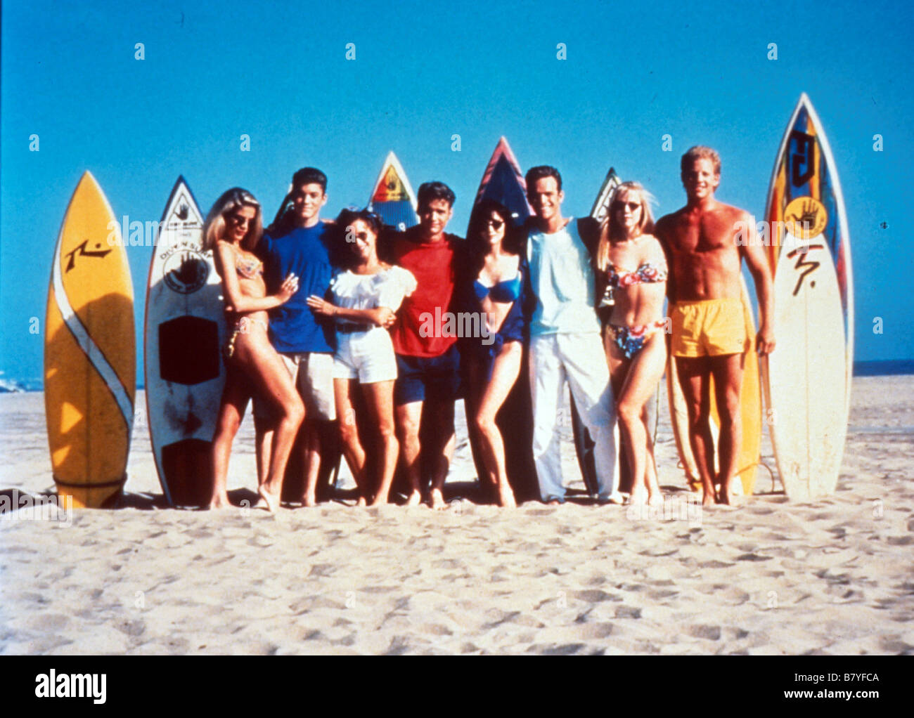 Beverly Hills, 90210 TV-Series 1990-2000 USA Created by Darren Star Shannen Doherty, Jason Priestley, Jennie Garth, Ian Ziering, Luke Perry, Brian Austin Green, Tori Spelling Stock Photo