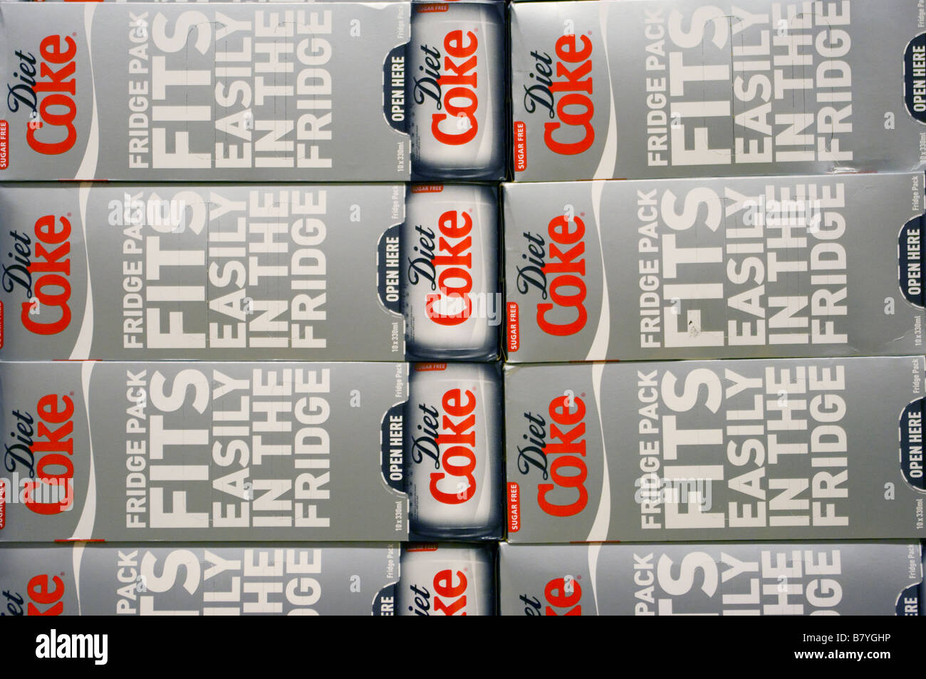 Boxes Of Diet Coke slimming Drinks Stock Photo Alamy