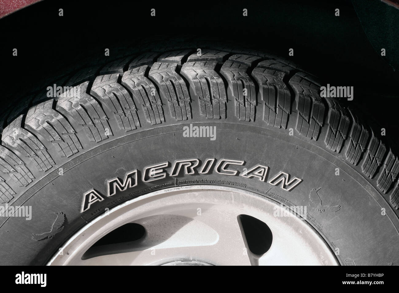 American tire on an American vehicle Stock Photo Alamy