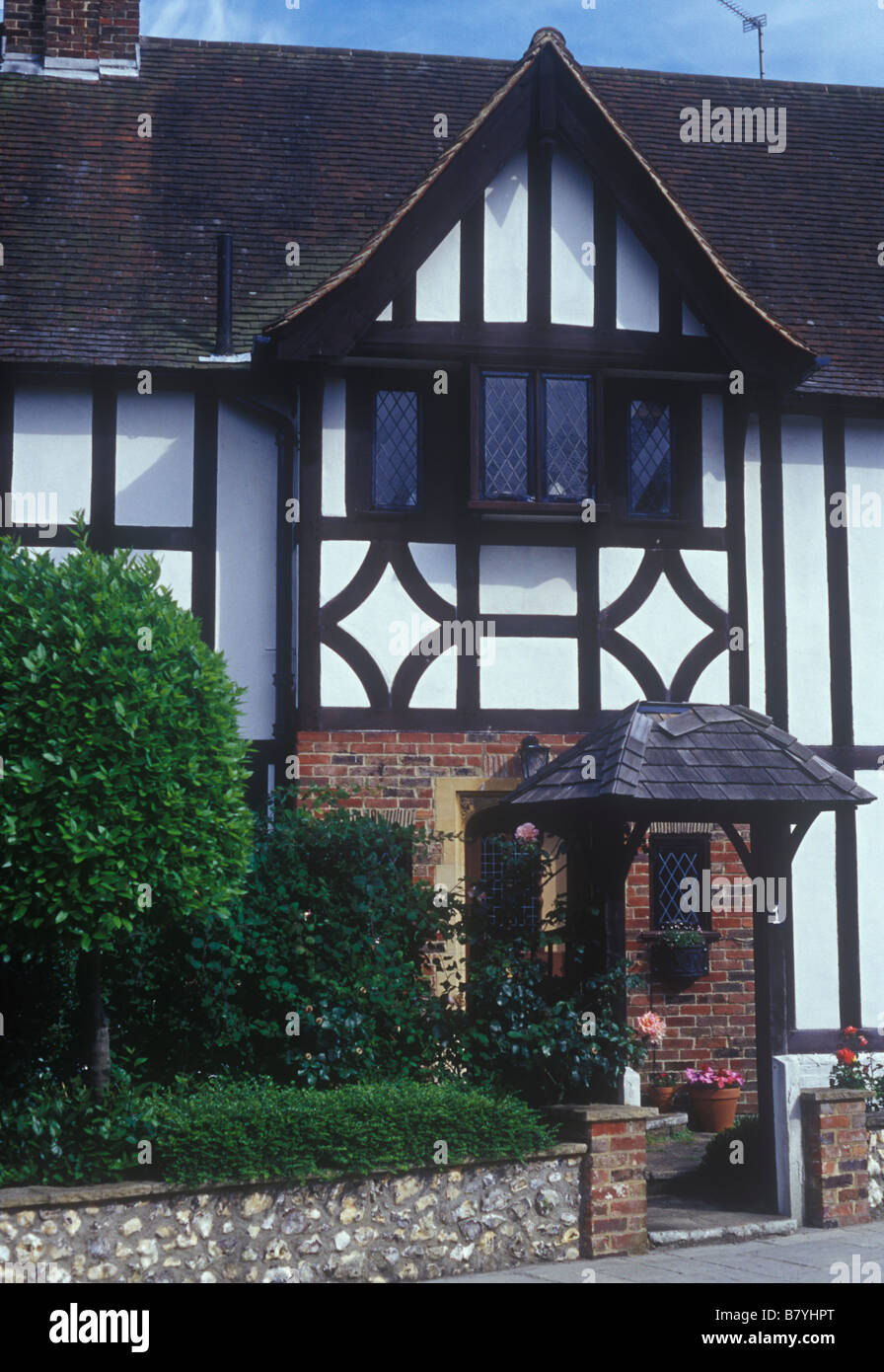 Eastbourne Sussex UK Typical 1930s suburban mock tudor house detail of