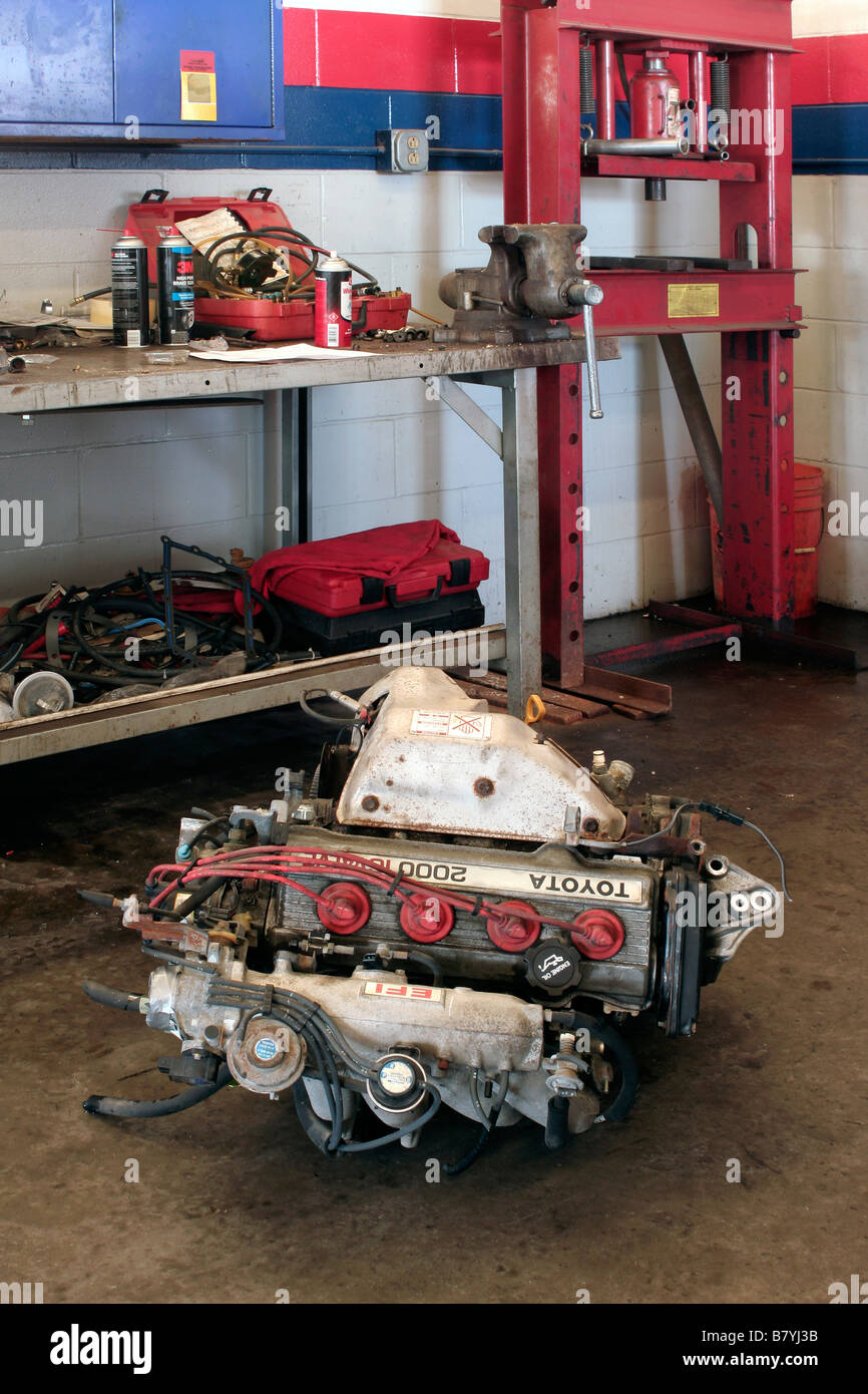 Engine on shop floor Stock Photo Alamy