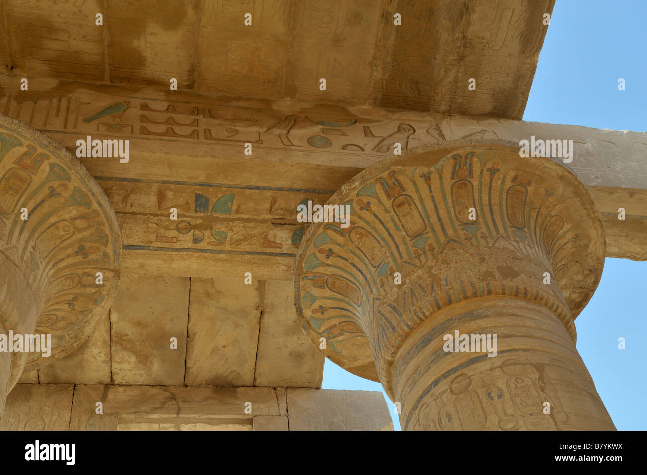 Columns, capitals, Hypostyle hall, Ramses ii, Ramesseum, Luxor, Egypt 081119 33048 Stock Photo