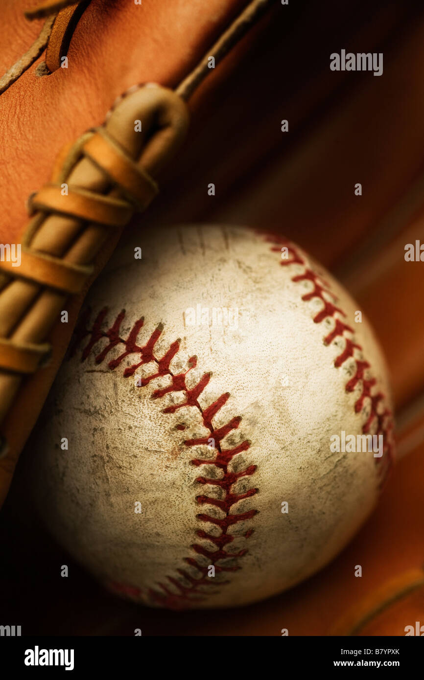 Baseball and glove Stock Photo Alamy