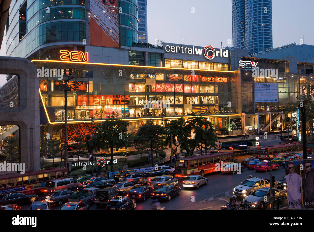 Central World upmarket shopping mall Pathumwan district in central Bangkok Thailand Stock Photo