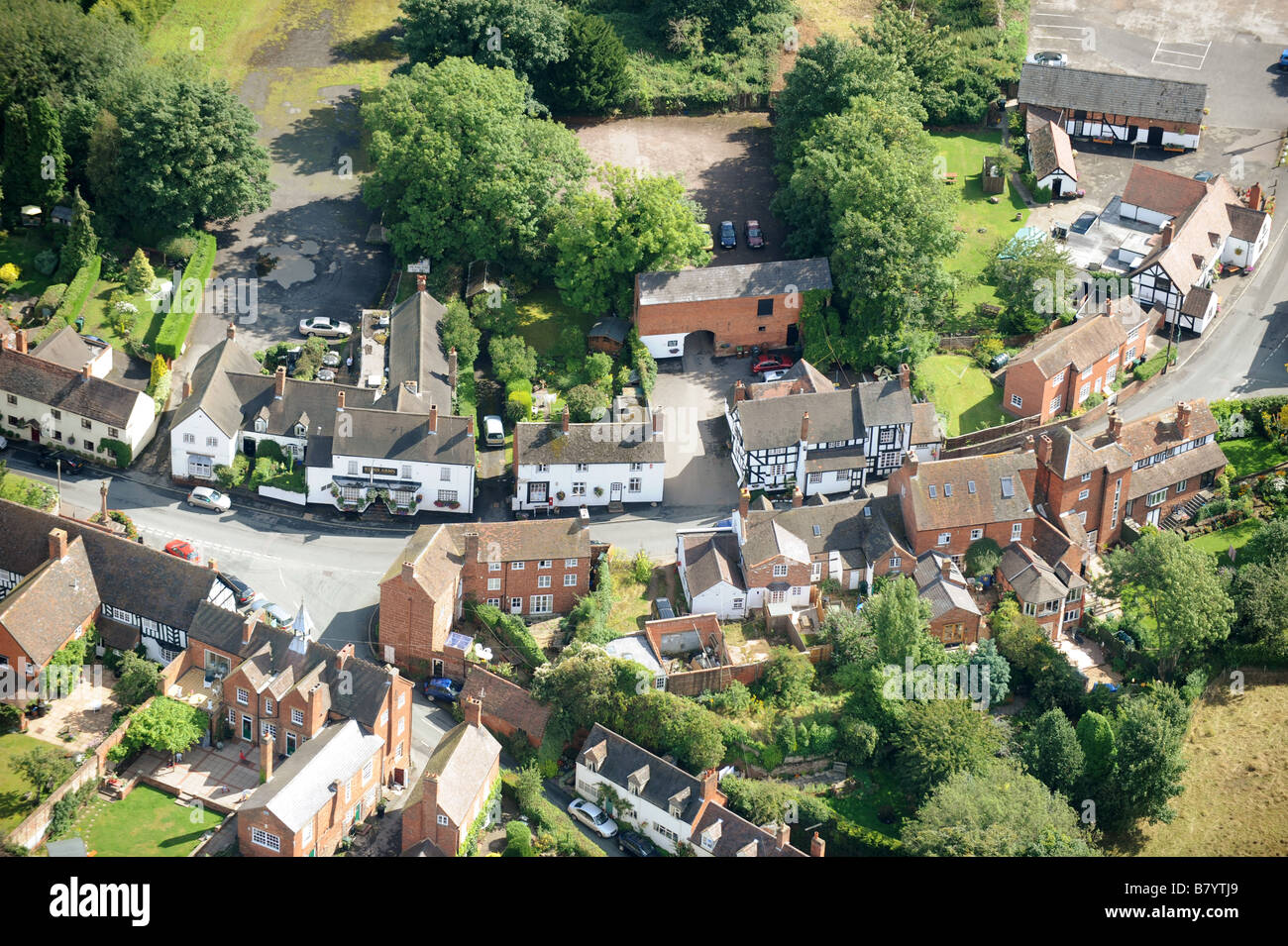 Aerial view Claverley village in Shropshire England Uk Stock Photo Alamy
