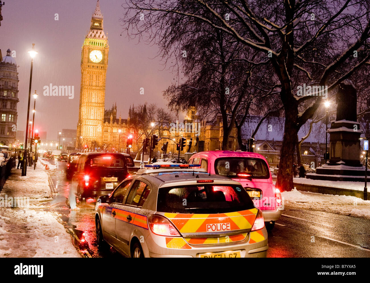 Police Car Parliament Square London Uk Europe Stock Photo