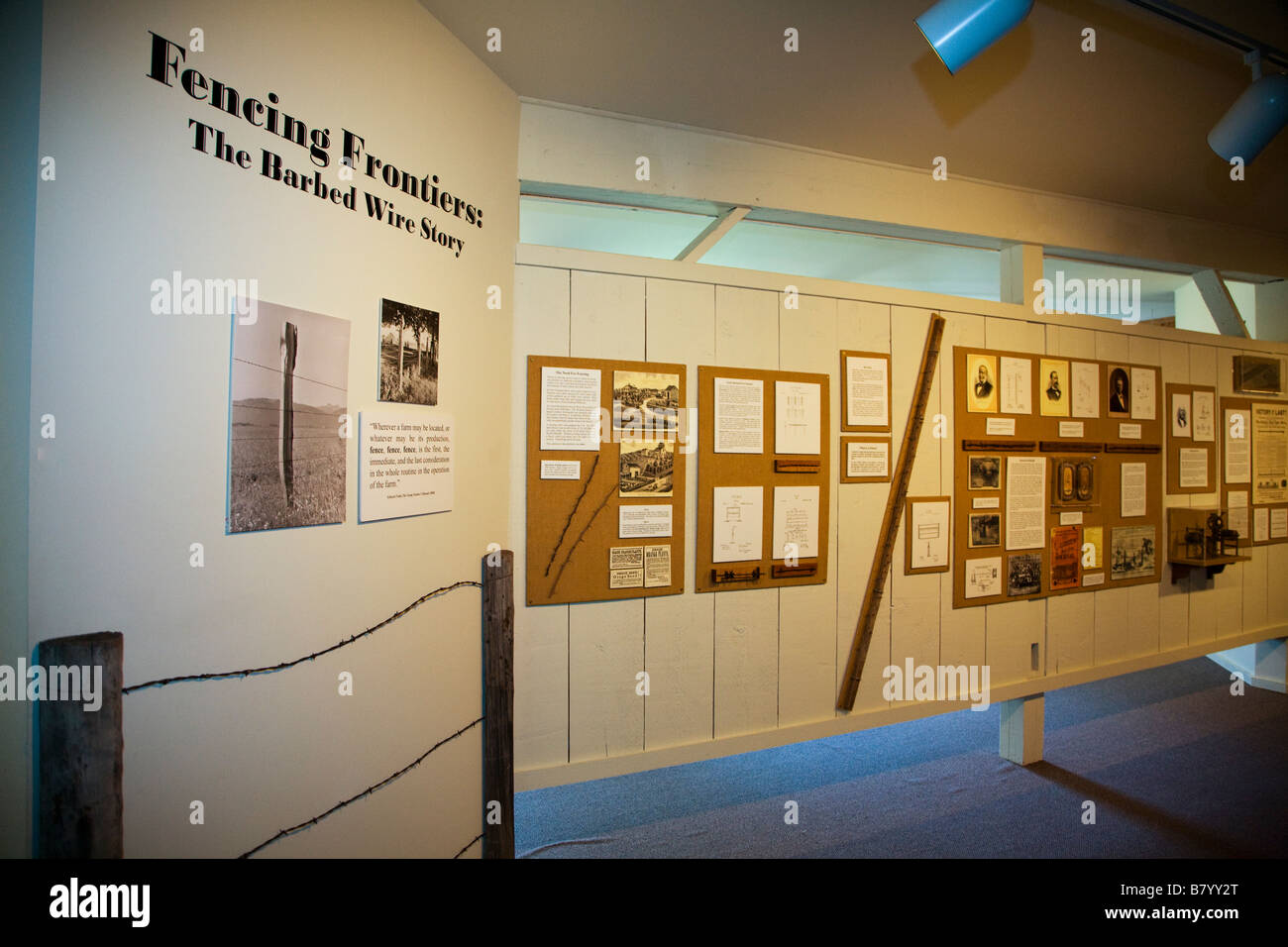 ILLINOIS DeKalb History of Barbed Wire display Ellwood house and museum