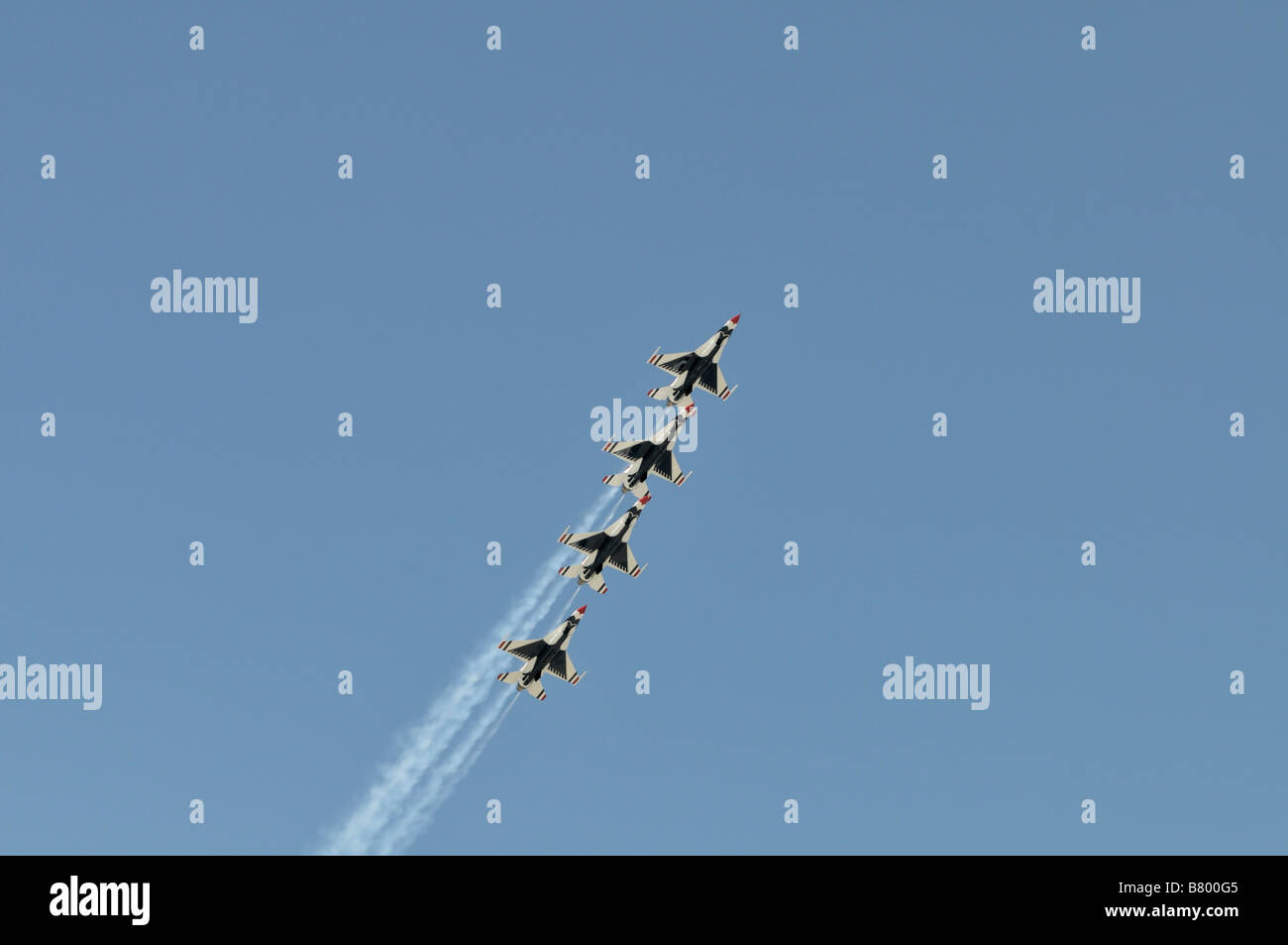 The popular and famous aerial performance group The Thunderbirds Stock Photo
