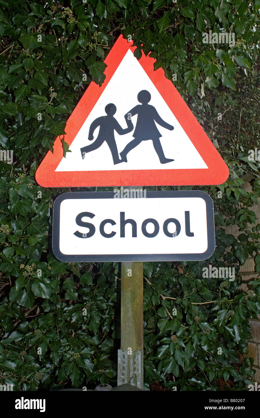 School warning Road Sign Stock Photo
