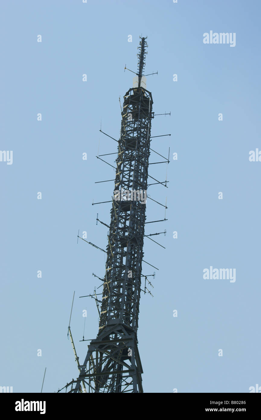 Transmitter tower on Alexandra palace on a clear January day. Stock Photo