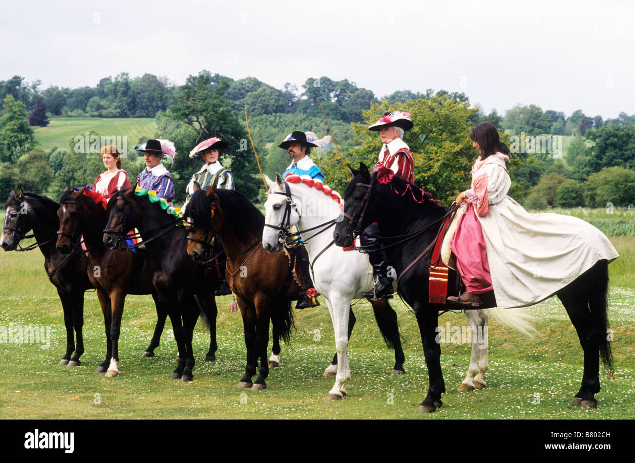 Classical Equitation dressage quadrille horses riders historical  re-enactment 17th century costume cavalier horse rider people Stock Photo -  Alamy