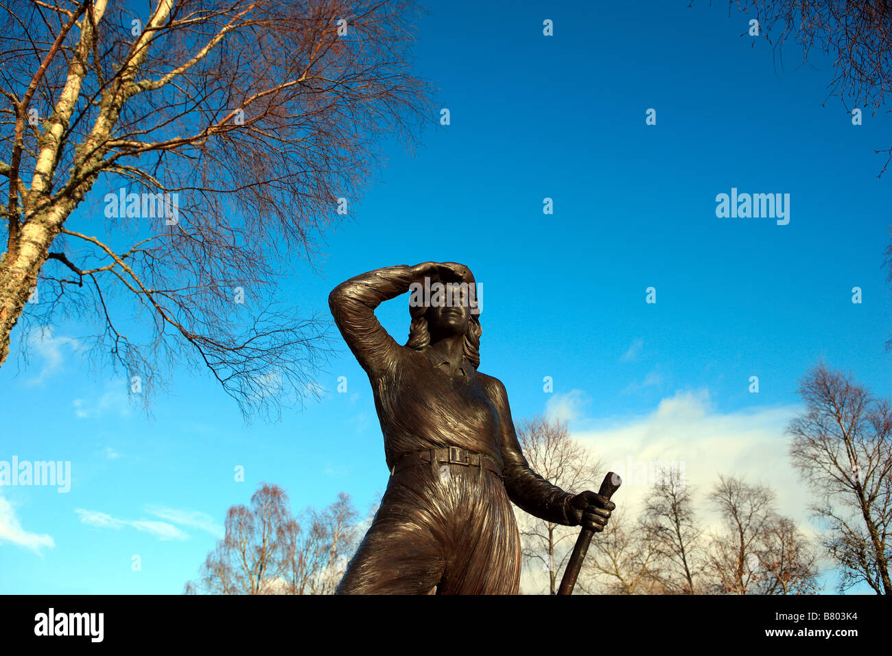 Lumberjill bronze statue Stock Photo