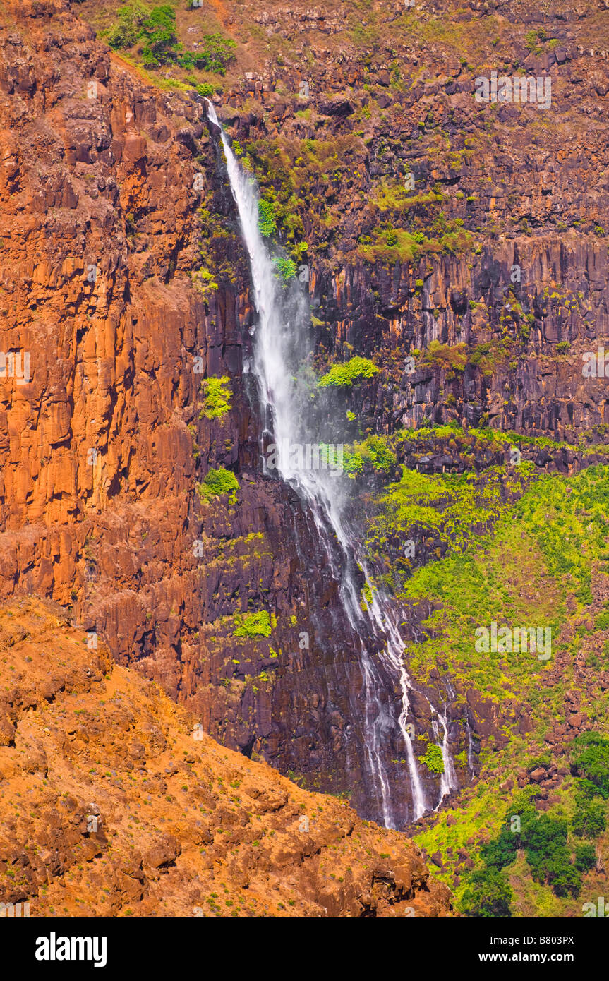 Waterfall in Waimea Canyon Waimea Canyon State Park Island of Kauai Hawaii Stock Photo Alamy
