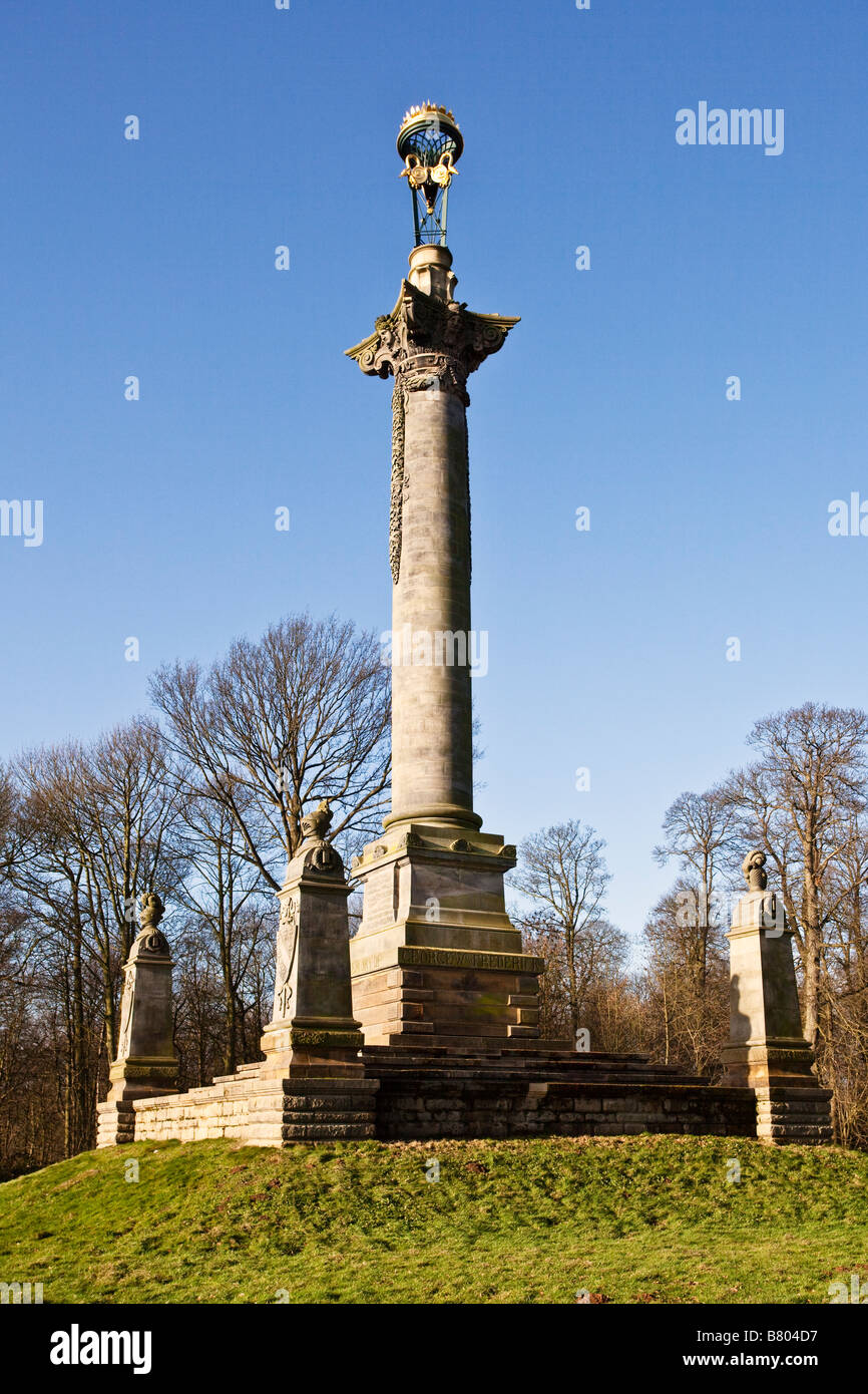 Carlisle Memorial Column 19th century monument to the 7th Earl Castle Howard near Malton North Yorkshire Stock Photo