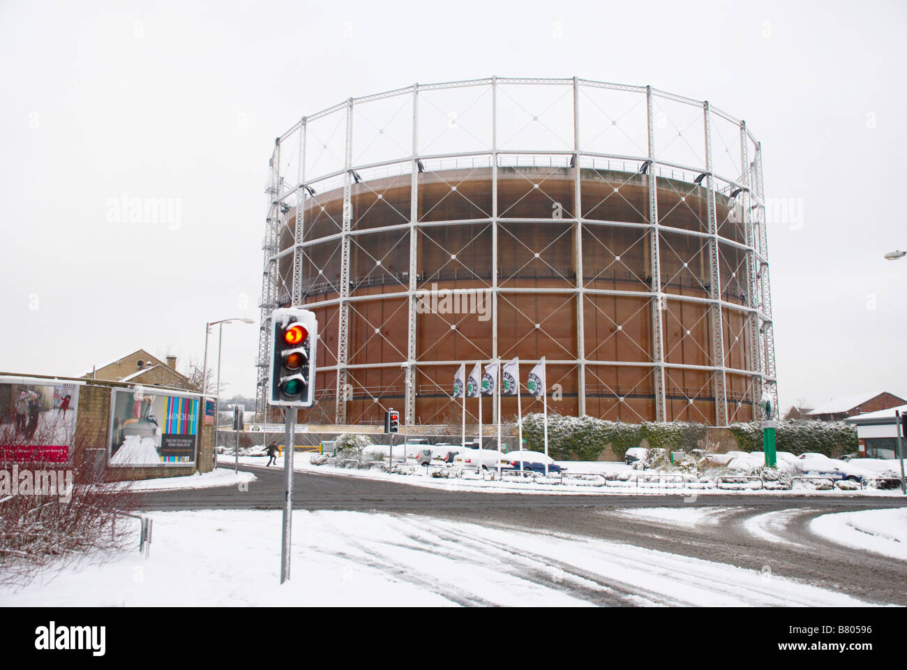 gasometer in Huddersfield Stock Photo Alamy