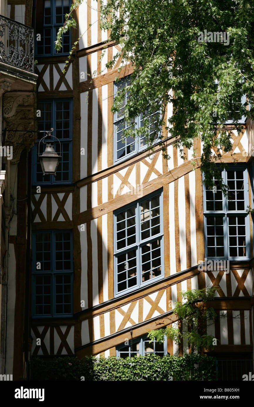 Timber buildings, rouen, normandy France Stock Photo