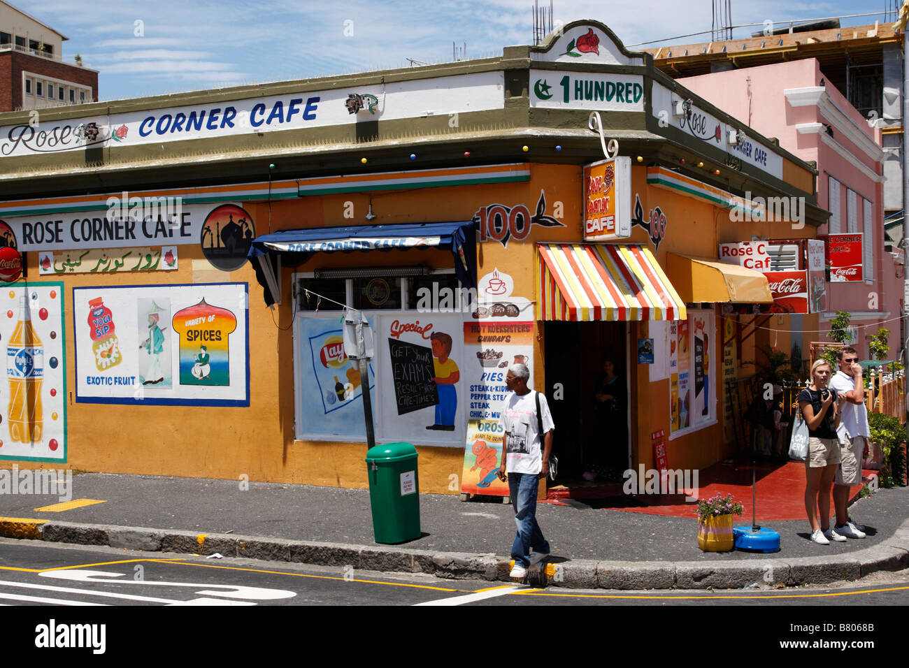 corner cafe on rose street bo-kaap cape town south africa Stock Photo