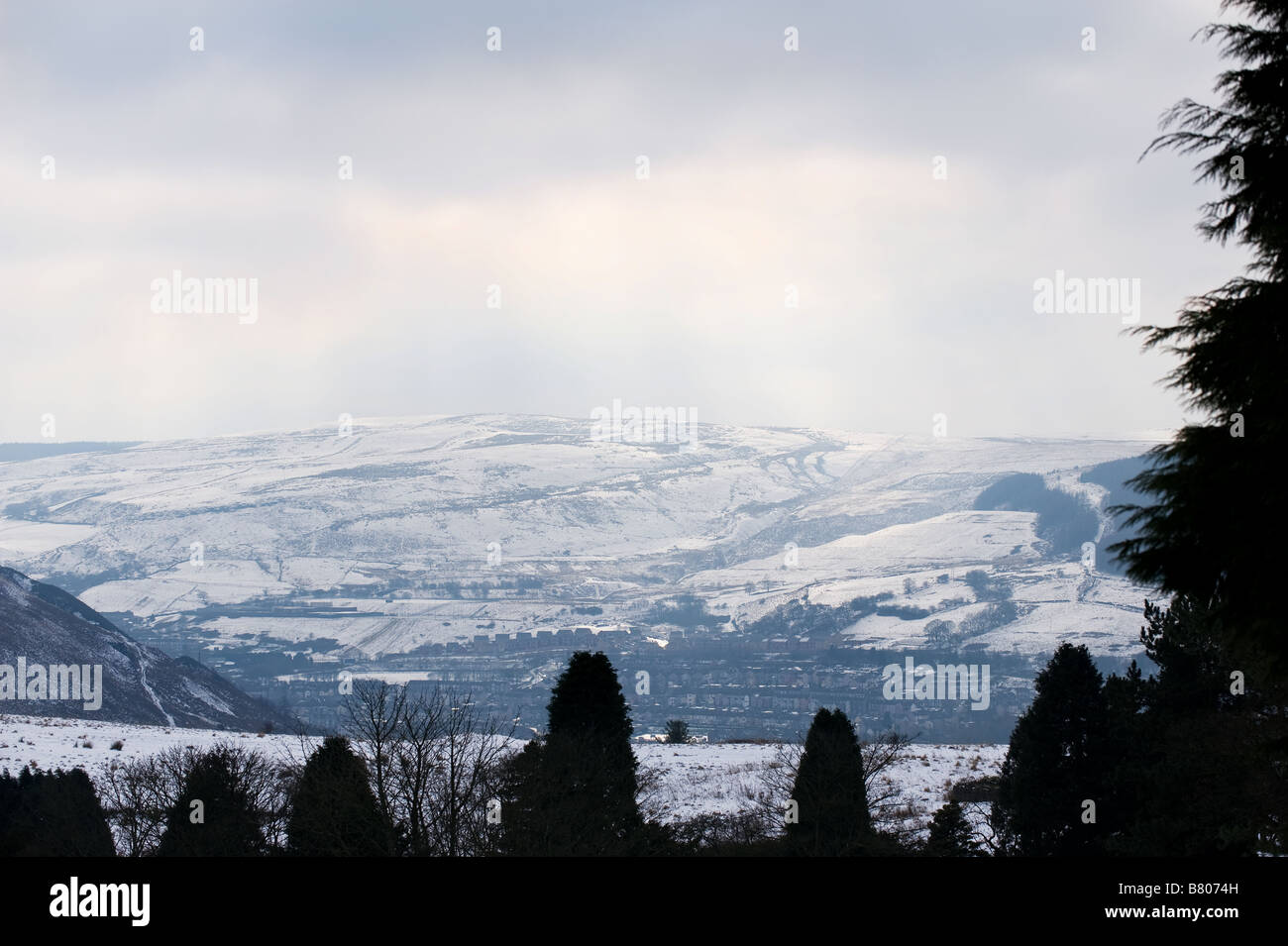Rhondda Valley in Wales in Winter Stock Photo - Alamy