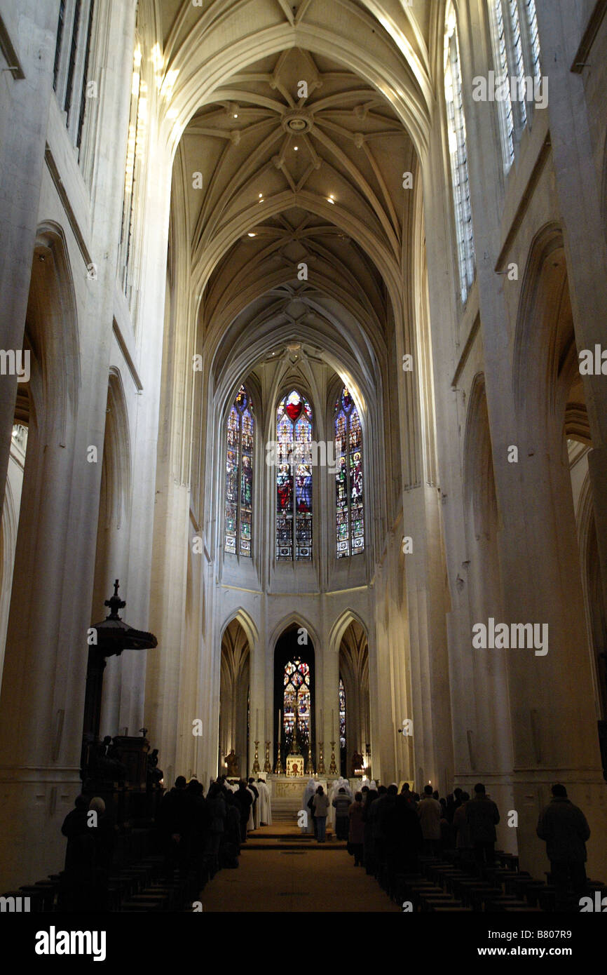 Church interior Saint-Gervais-Saint-Protais Stock Photo