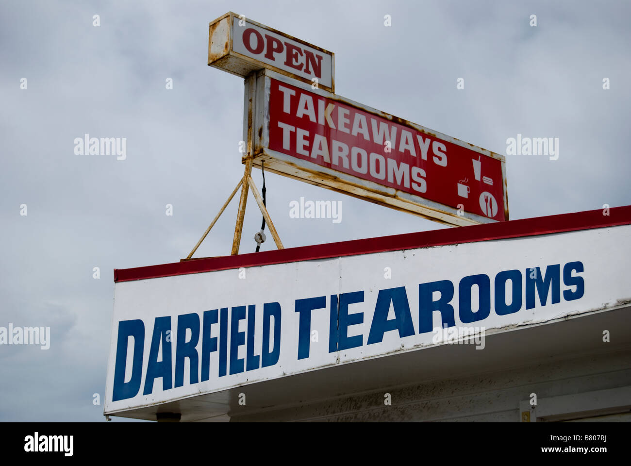 Old fashioned 'Darfield Tearooms' signs, South Terrace, Darfield