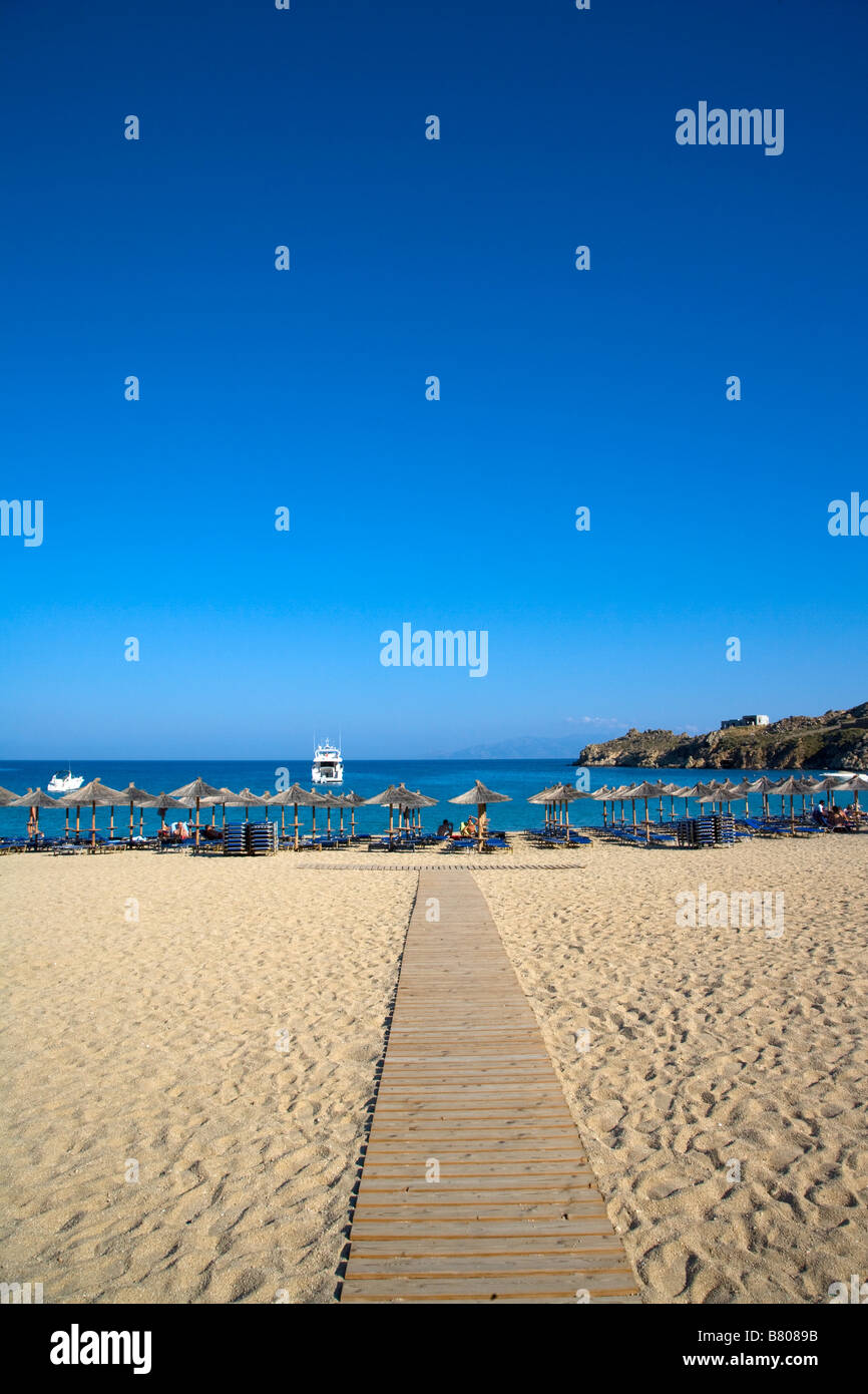 Mykonos, beach, Greek, Greece, Travel, Sunny, Holiday, Relax, Restore, Blue, Swim, Ocean, Sunny, Party, sun Stock Photo