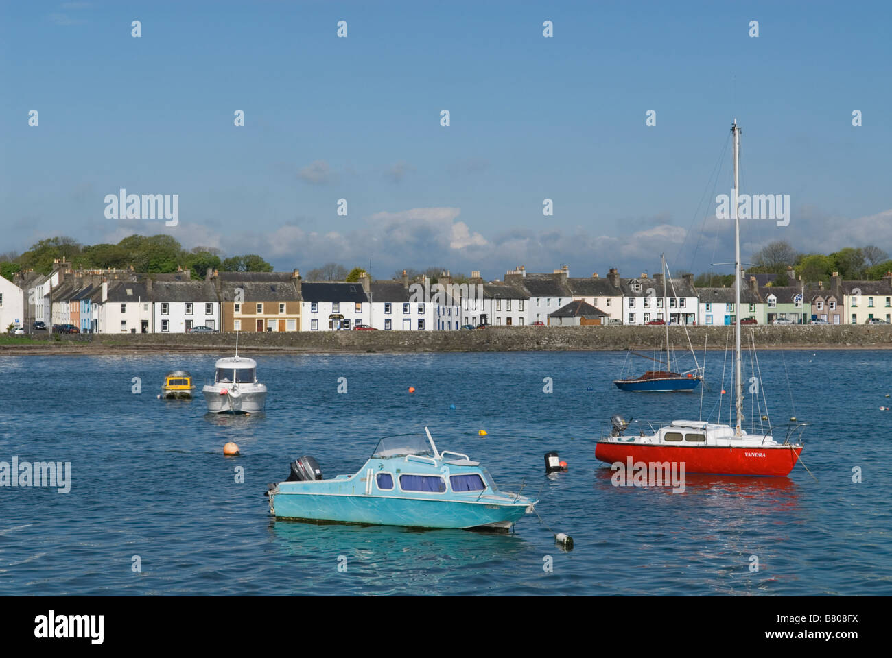 Garlieston Harbour and seafront Dumfries and Galloway Scotland May