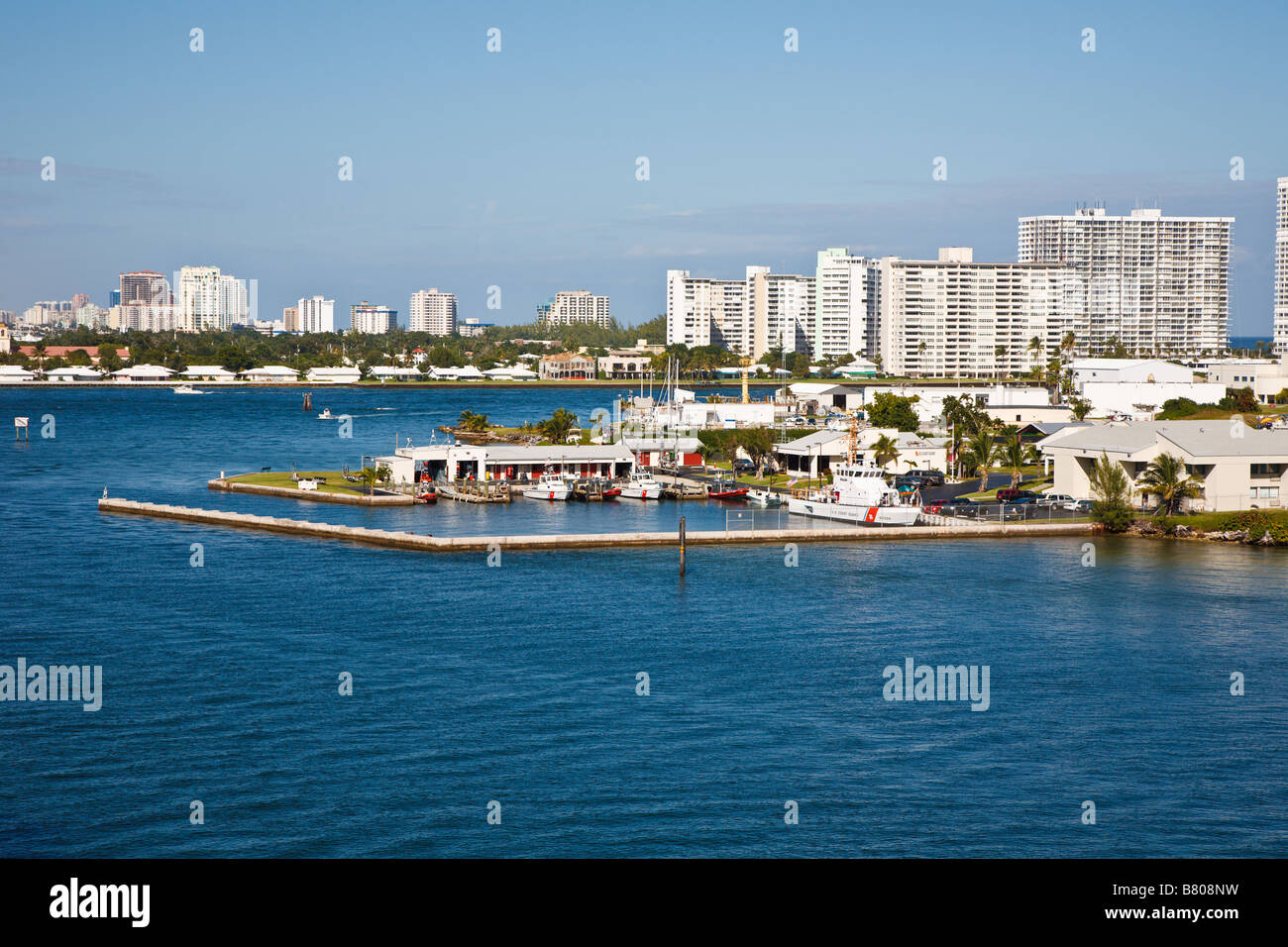 US Coast Guard station on Stanahan River and Atlantic Ocean in Fort Lauderdale Florida Stock Photo