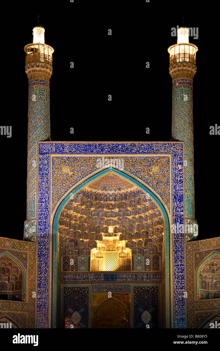 mosque at night in central esfahan iran Stock Photo