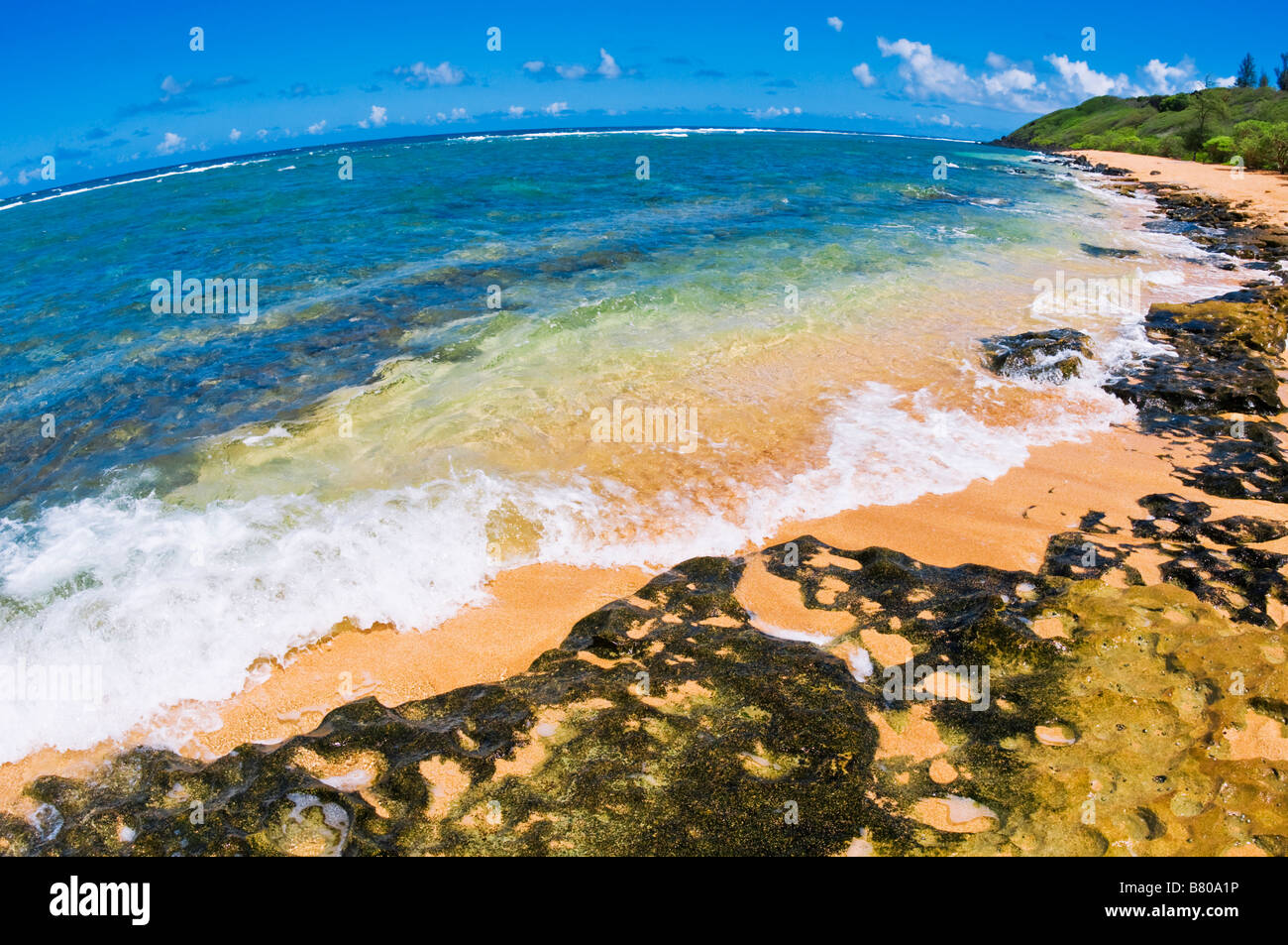 Larsens Beach North Shore Island of Kauai Hawaii Stock Photo - Alamy