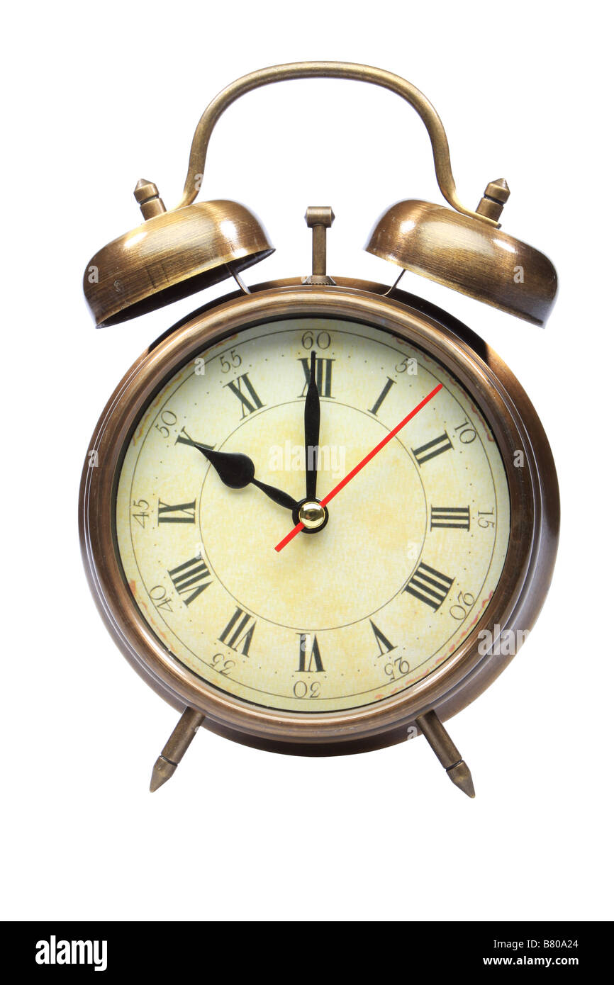 An old fashioned alarm clock at ten oclock Stock Photo Alamy
