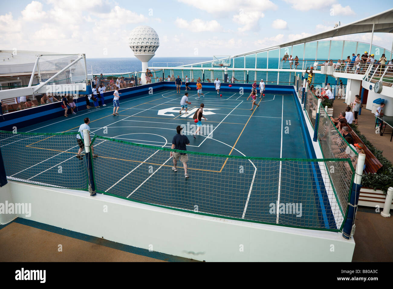 Cruise guests play dodgeball on cruise ship in Caribbean Stock Photo ...