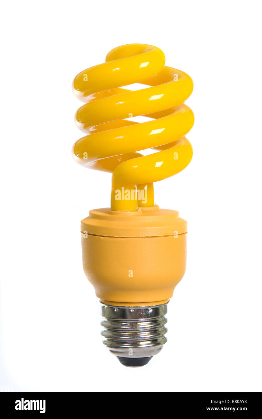 A yellow bug zapping energy efficient light bulb isolated on white Stock Photo Alamy