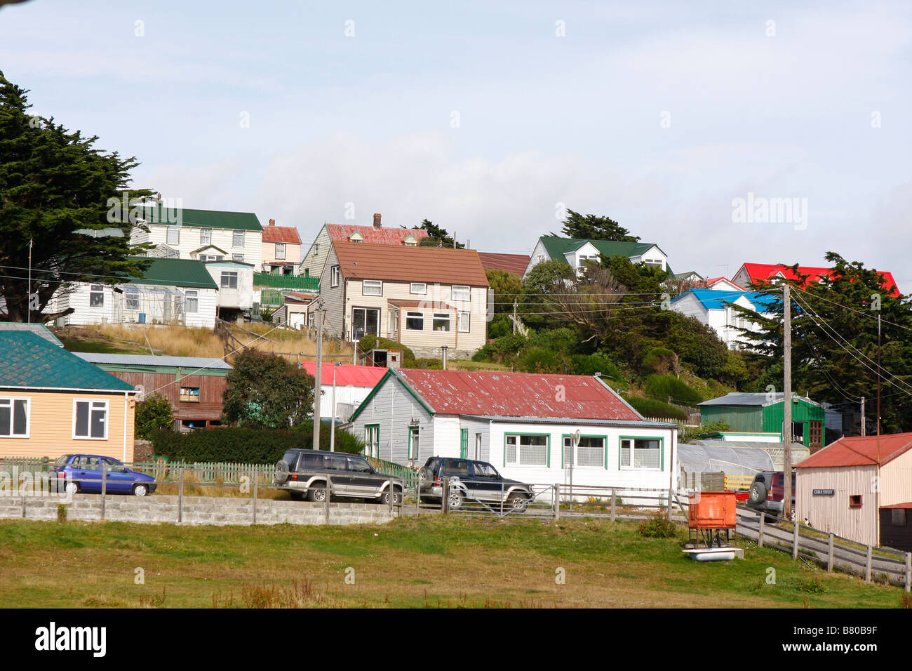 Stanley Falkland Islands houses buildings Stock Photo Alamy
