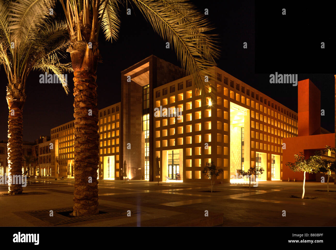 Library new campus american university in cairo egypt stock photo