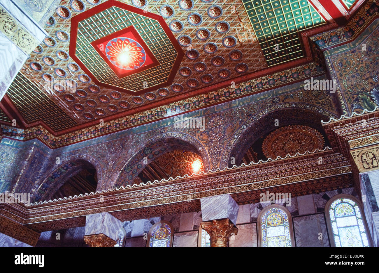 The Dome Of The Rock Jerusalem Interior Stock Photo