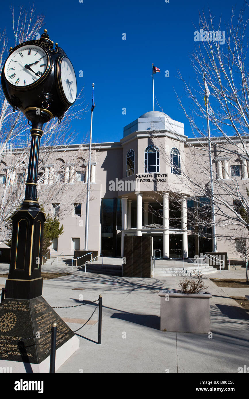 The Nevada State Legislature building at the start of the 2009 legislative session Carson City Nevada Stock Photo