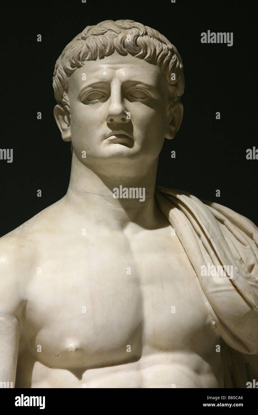 Marble statue of Roman Emperor Claudius from Herculaneum in the ...