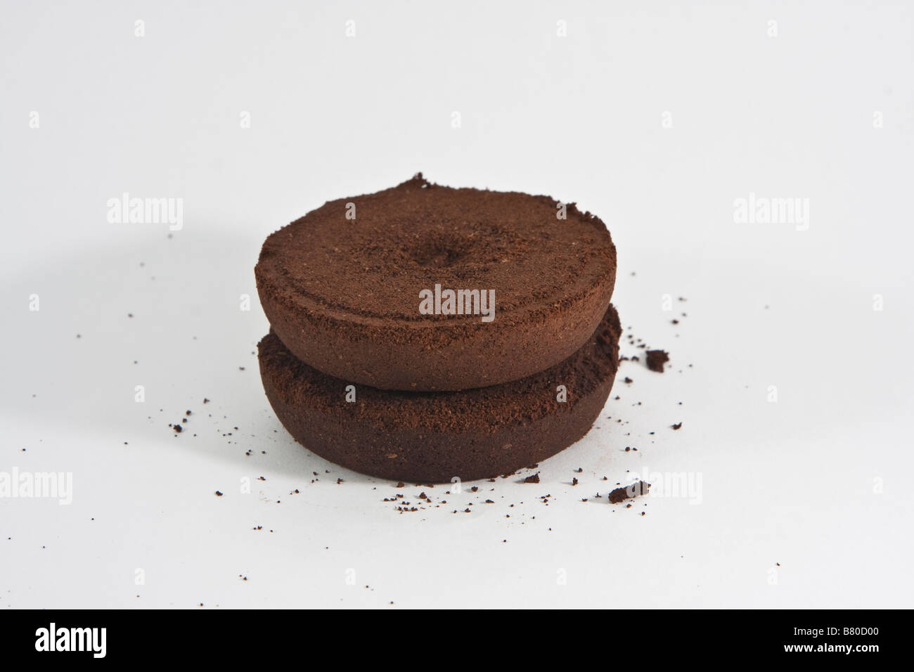 Coffee grounds having been used in an espresso machine, sitting on a