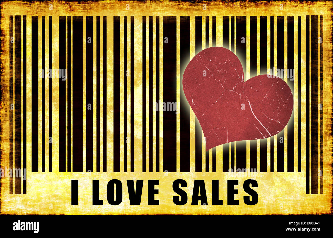 I Love Sales Cheap Shopper Grunge Abstract Stock Photo